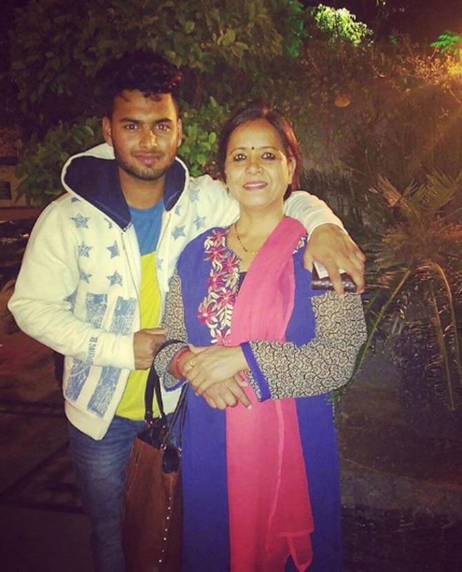 Rishabh Pant made his IPL debut in IPL 2016, when he was bought by Delhi Daredevils (now Delhi Capitals) for Rs. 1.9 crore. Rishabh Pant loves his mother dearly and never fails to express it on social media. He captioned this picture with his mother as 'Mumma's boy'