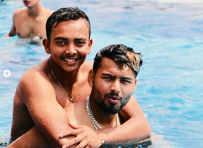 This one for Indian cricket's future, Rishabh Pant with the talented Prithvi Shaw on his back. He captioned, 'Pool session done with bro .funny lad @prithvishaw'