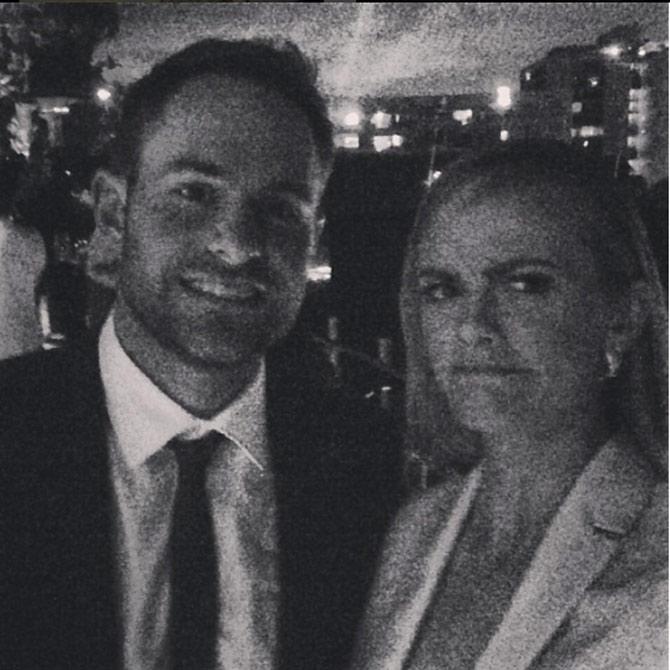 Brooklyn Decker shared a cute picture with Andy Roddick from a dinner outing, she captioned, 'Taking our nerd prom duties very seriously last night. #whcd'