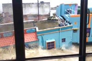 Flood washes away house in West Bengal's Bankura