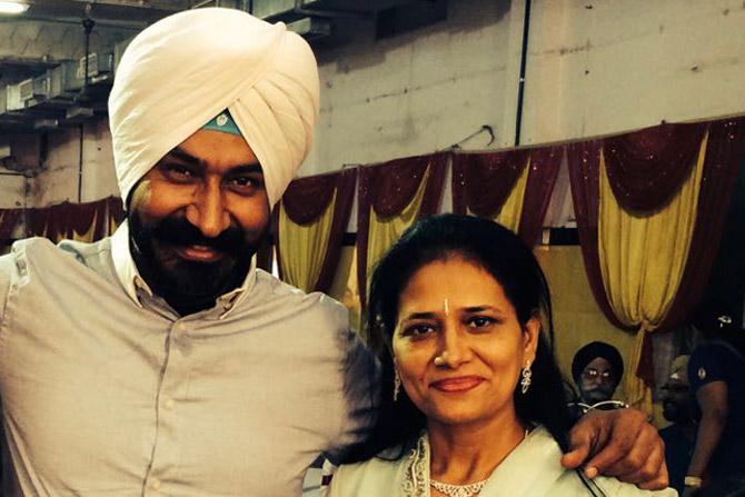 Gurucharan Singh with his sister