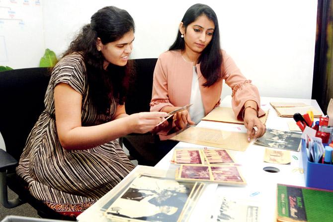 (From right) Sanghamitra Chatterjee and Deepti Anand of Past Perfect have been recording business archives for the last two years. Pic/Sneha Kharabe