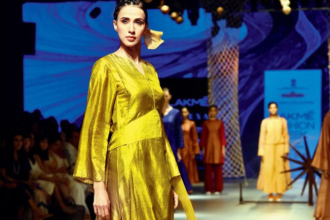 That khadi is course and not glam is an oft-repeated myth. Pick silk blends in rich colours, like designer Saloni Sakaria did for festive wear sans embroidery