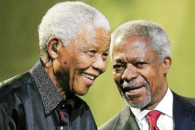 Annan with Nelson Mandela