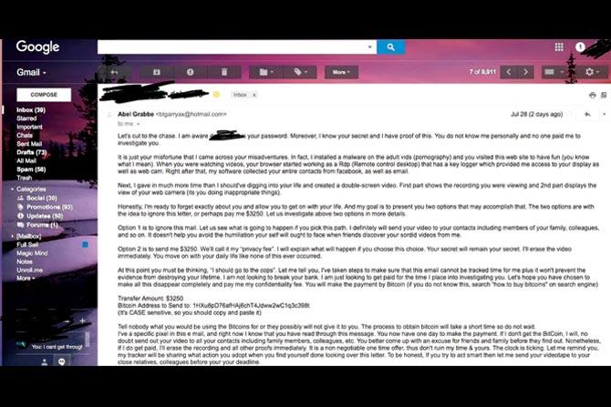 Several people across the globe have been target of the sextortion scam email