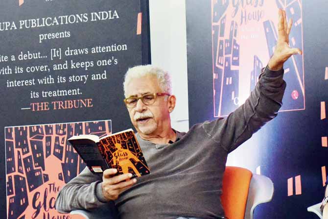 Naseeruddin Shah at a book release in the city. Pic/Bipin Kokate