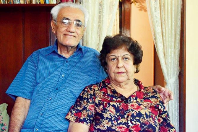 Mehroo and Jimmy Kadkhodai at their Tardeo home.