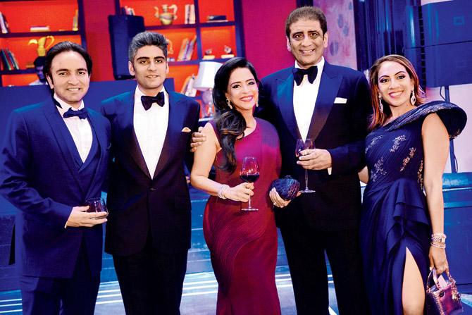 (Left to right) Neil Shah, Rishi, Sabina, Sanjiv Chona and Alisha Shah