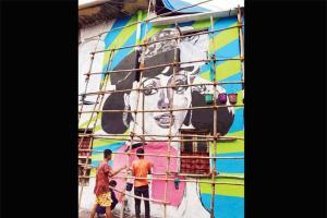 Sridevi mural rises on Bandra's street