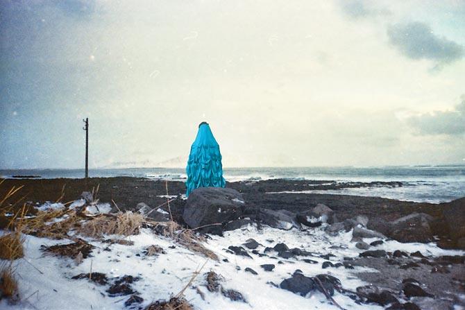 Using an Olympus 35mm analog camera, Kallol Datta captured this image in the Grotta island on the outskirts of Reykjavik, Iceland. "It was peak winter. I was the only person on the island. It was extremely windy and it took me ages to get my hands to hold still for the camera and the subsequent image," says the designer about the image probing spatial dimensions, featured as part of the Volume 1, Issue 2 project.