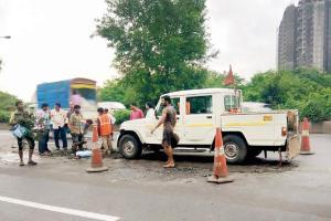 Pothole on Vikhroli flyover lands one more constable in hospital