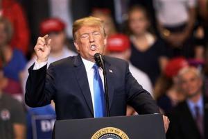 US President Donald Trump blasts media in rally