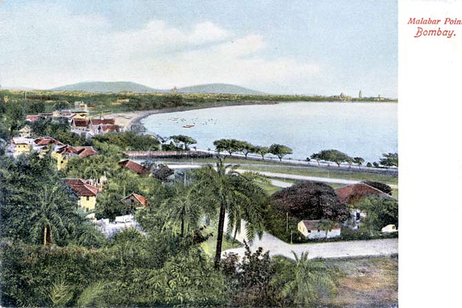 Malabar Point, published by GBV Ghoni, is a court-sized postcard that offers a view of the sea 1900