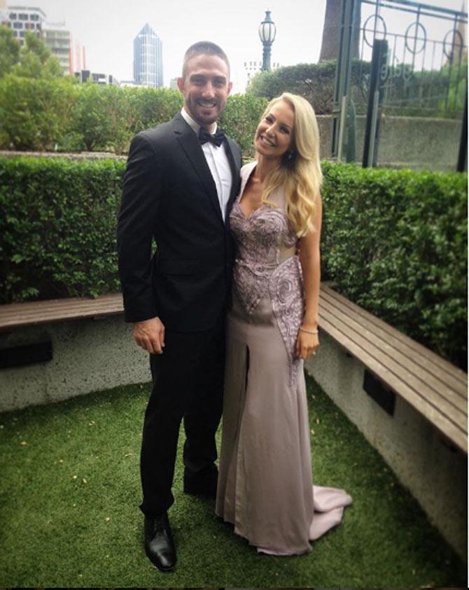 Shaun Marsh's highest score in ODIs is 151. He has 7 centuries and 15 fifties under his name. Shaun Marsh posted this picture with his wife at an event.