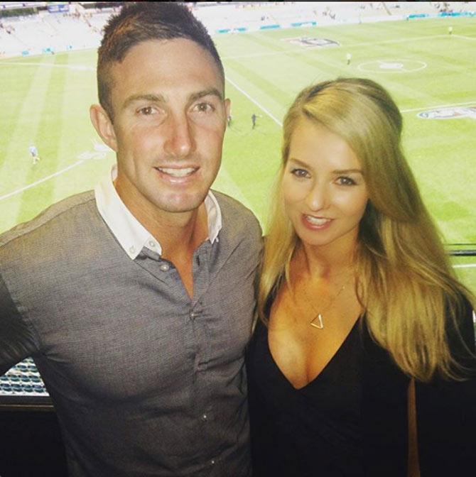 In the IPL, Shaun Marsh played for the Kings XI Punjab between 2008-2017. Shaun Marsh posted this picture with his wife Rebecca, when they attended a football game together.