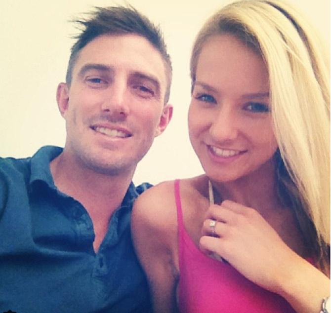 Shaun Marsh posted this picture with Rebecca while announcing that he was engaged, he wrote, 'Very excited to now call this girl my fiance thanks for all the msg's, we both really appreciate every single one :)'