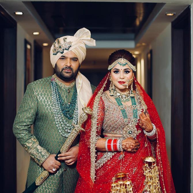 Kapil Sharma shared this picture with his wife Ginni Chatrath via Instagram, with an emoticon with folded hands in gratitude for the love and blessings from all over.