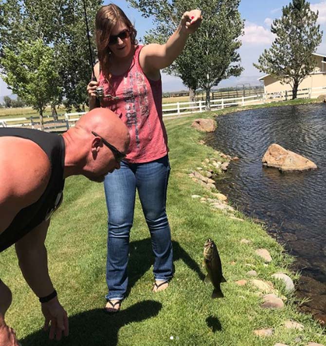 Stone Cold Steve Austin shared this picture from a fishing expedition with his niece, he captioned, 'Fishing with my niece. Caught a few small bass. I reeled in a definite Nevada state record bass but he got away somehow... I'm guessing he was 60 pounds. What a fish! @neilwiegand @nevadahuntingservices @brianna__bailey'