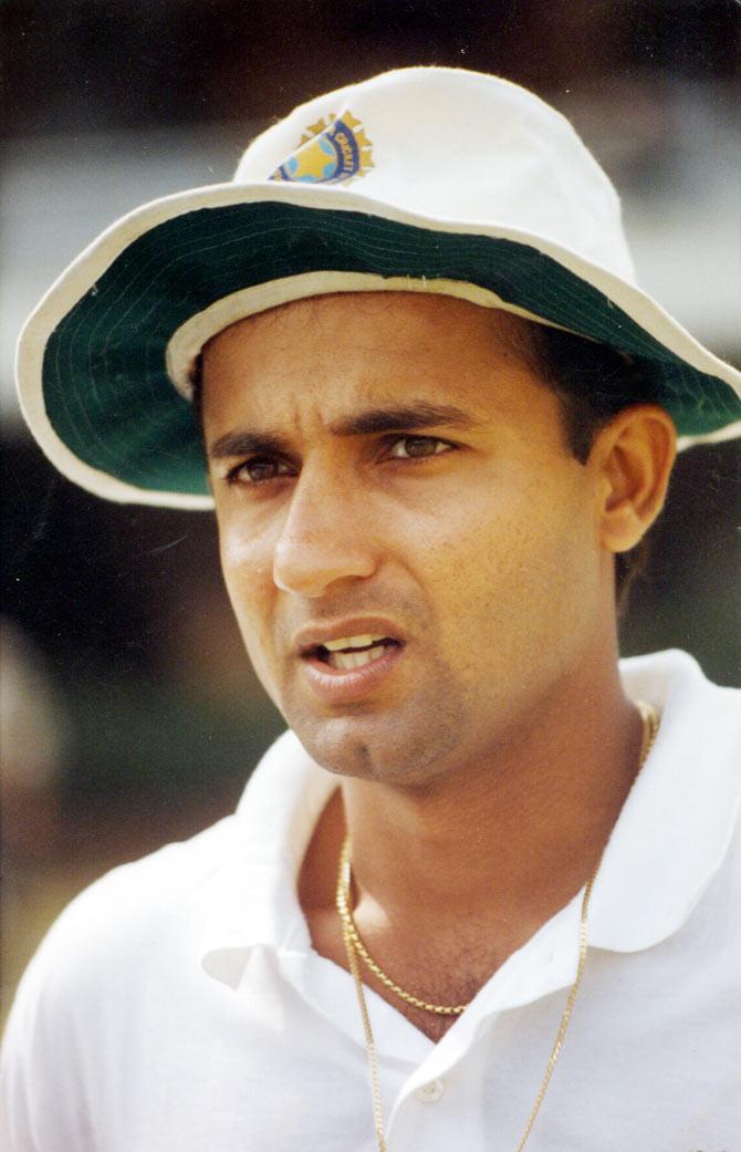 In pic: Nayan Mongia pictured during a international Test match while representing the Indian national team.