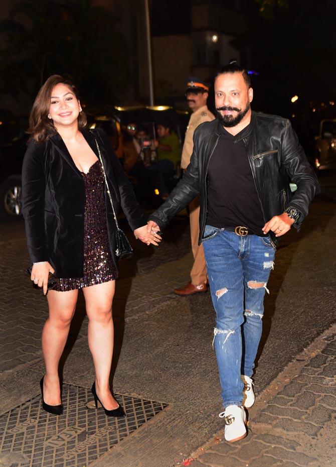 Film producer Bunty Wali attended the midnight mass at St. Andrew's Church, Bandra with his wife Vanessa Parmar. (Pic/Bipin Kokate)