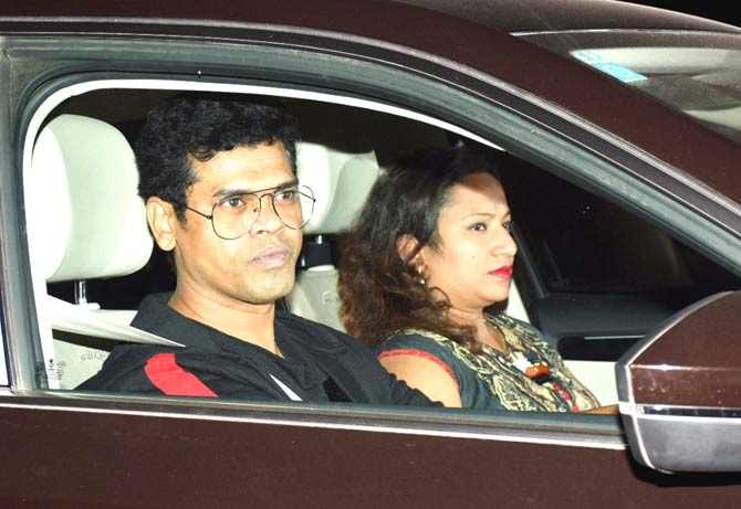 Siddharth Jadhav attended the special screening with wife Trupti Jadhav at the YRF Studios in Andheri. The actor plays the role of a cop in the movie, directed by Rohit Shetty.
