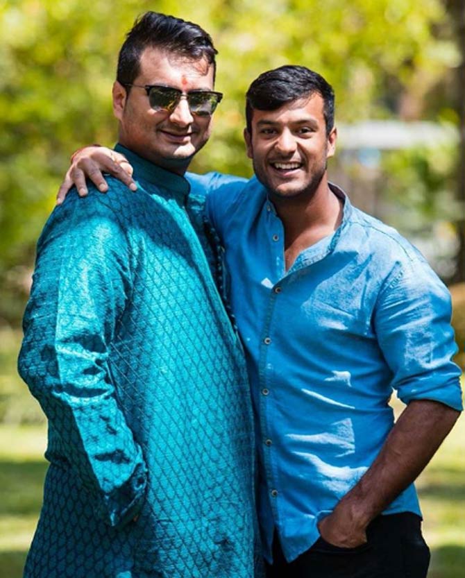 Mayank Agarwal posted this picture, wishing his big brother on his birthday, he posted, 'Wishing you a very happy birthday Bhai!! To a brother whose always been there for me ! For wishing more for me than himself #brothersincrime #bigbrother'