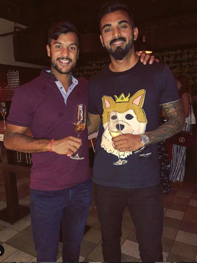 Mayank Agarwal posted this picture with best friend and fellow cricketer KL Rahul, while on a night out.