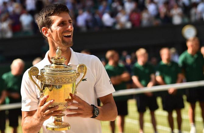 Novak Djokovic Beats Kevin Anderson in Wimbledon final, Wins 13th Grand Slam: Novak Djokovic raced to a fourth Wimbledon title and 13th career Grand Slam crown on Sunday when he defeated a battling but exhausted Kevin Anderson 6-2, 6-2, 7-6 (7/3). World number 21 Djokovic added the 2018 title to his wins in 2011, 2014 and 2015 as he became the lowest-ranked champion since Goran Ivanisevic in 2001. It also took his Slam total to within one of Pete Sampras and just four behind the 17 of Rafael Nadal who he defeated in the semi-finals. 