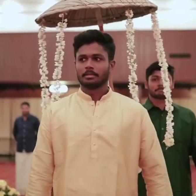 In picture: The royal walk and the look! Sanju Samson walking down the aisle during his wedding