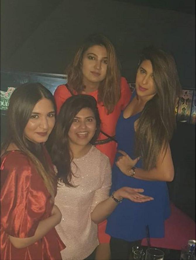 Anam Mirza posted this picture from a night out with her friends in Dubai.