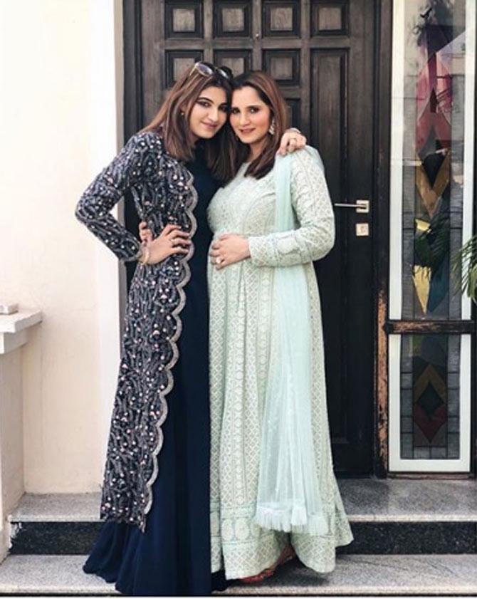 Anam Mirza posted this picture of herself Sania Mirza, when the latter was pregnant and wrote, 'Three of us in this picture'