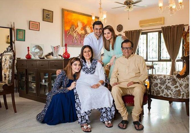 Anam Mirza posted this picture of her family during Eid celebrations. She wrote, 'Eid Mubarak from ours to yours . #MirzaClan #eid2018 @prudhview'