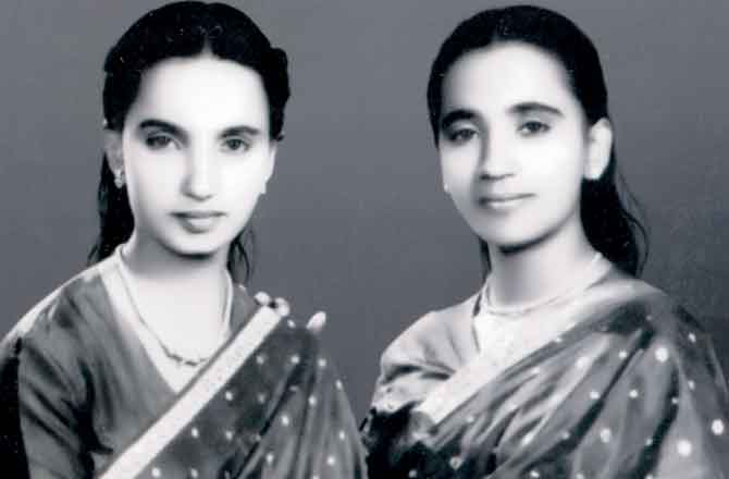 Asha, formerly Annie Chacko, with her sister Mary in 1961