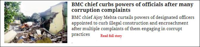 BMC Chief Curbs Powers Of Officials After Many Corruption Complaints