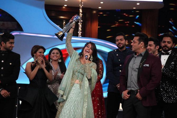 Dipika Kakkar Ibrahim at the Bigg Boss grand finale with other contestants