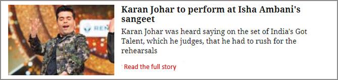  Karan Johar To Perform At Isha Ambani