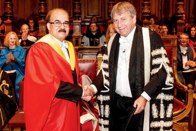 Sabyasachi Mukherjee with Edinburgh College of Art Principal Stuart Bennett