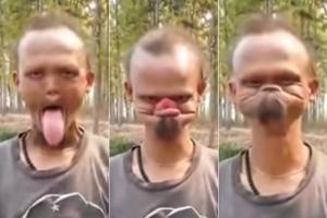Watch Video: Man shows bizarre ability to lick his own forehead