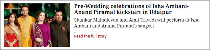 Pre-Wedding Celebrations Of Isha Ambani-Anand Piramal Kickstart In Udaipur