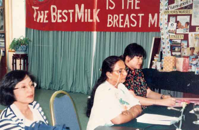 The author at a breastfeeding awareness workshop in Penang