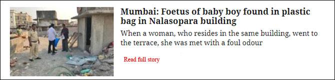 Mumbai: Foetus Of Baby Boy Found In Plastic Bag In Nalasopara Building