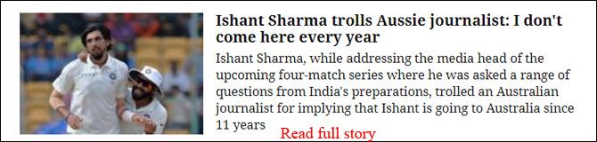 Ishant Sharma Trolls Aussie Journalist: I Don
