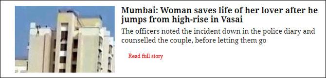 Mumbai: Woman Saves Life Of Her Lover After He Jumps From High-Rise In Vasai