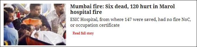 Mumbai Fire: Six Dead, 120 Hurt In Marol Hospital Fire