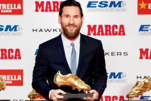 Barcelona's Lionel Messi wins record fifth Golden Shoe