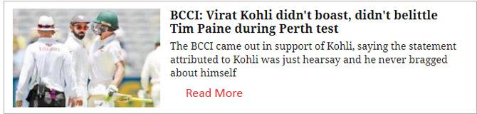 BCCI: Virat Kohli didn