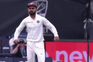 Virat Kohli dances on the field after seeing Anushka Sharma