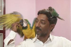 Karnataka's veterinary doctor has parrots from 29 countries