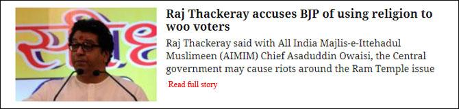 Raj Thackeray Accuses BJP Of Using Religion To Woo Voters