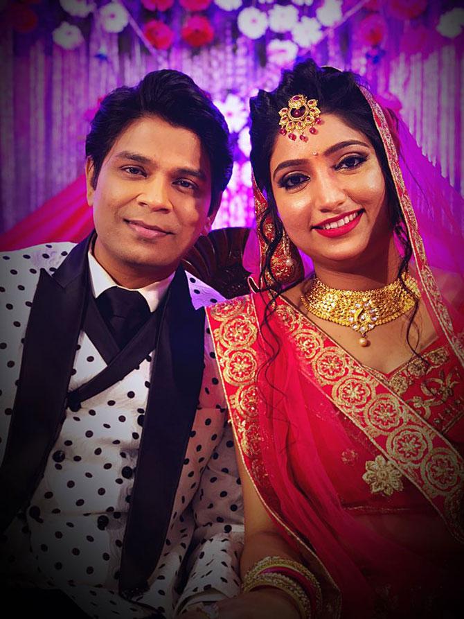 Ankit Tiwari with his fiancee, Pallavi Shukla